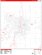 Grand Island  Wall Map Red Line Style